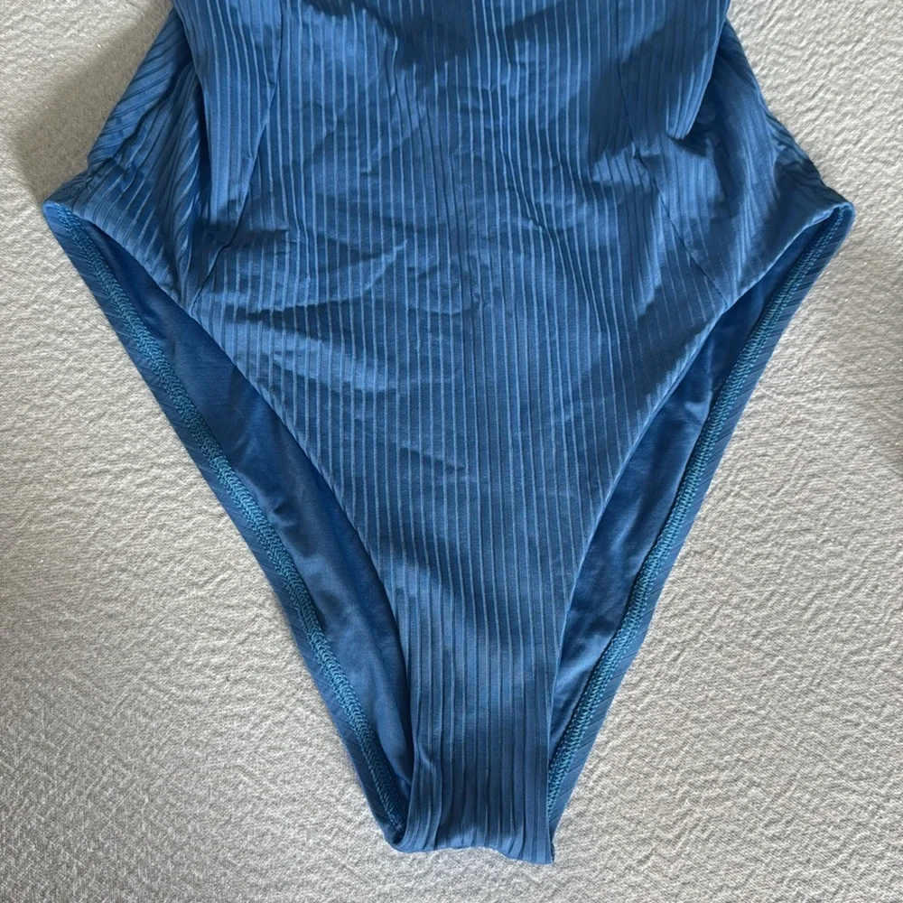 VITAMIN A Ada Underwire One Piece - Chambray EcoRib, Size Medium, $196